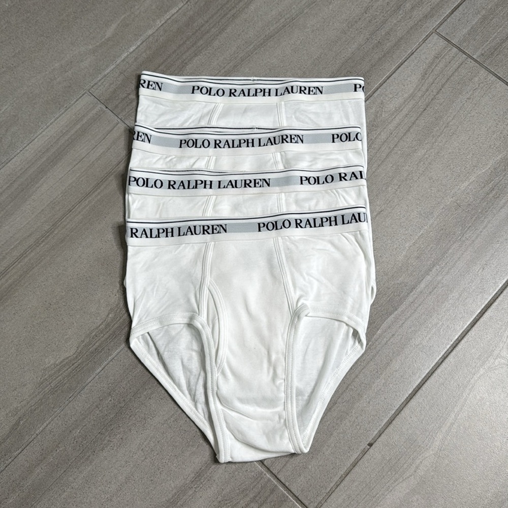 Polo by Ralph Lauren White Briefs with Signature Waistband (Pack of 4)